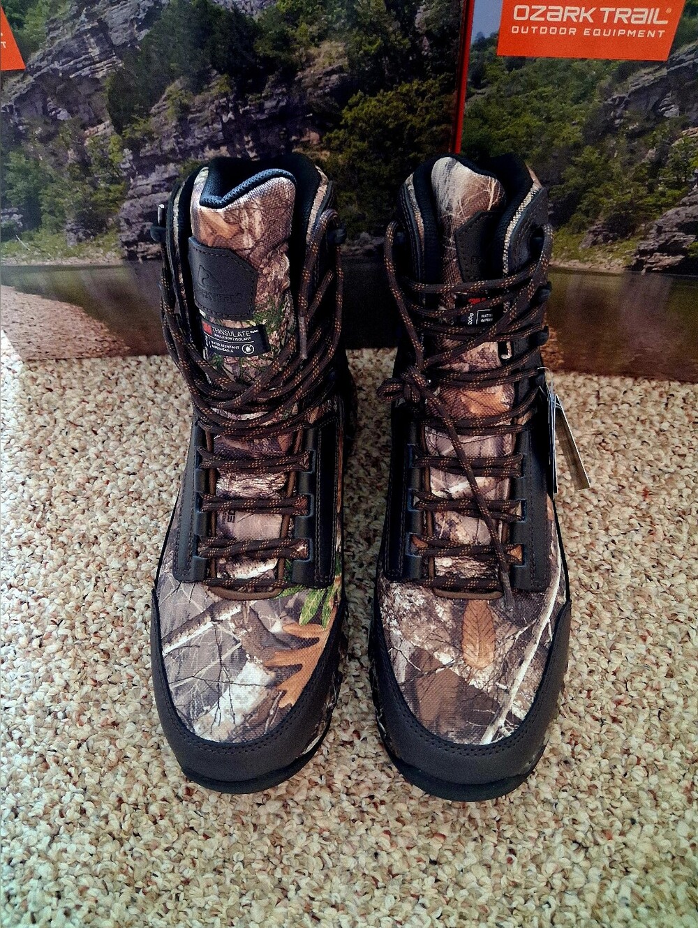 Ozark Trail Men's Camouflage Waterproof Hunting Boots - Black/Brown/Green